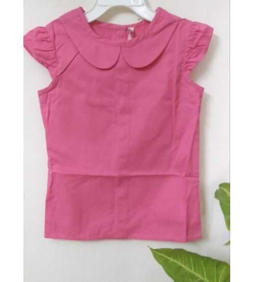 Girl  Plain Sleeveless Cotton Frock, Dress For Girl Kids, Children Wear, Color: Pink, 100% Cotton, Age 3 To 4 Years.